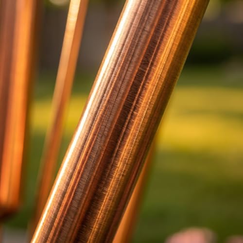 2026 Cattail Wind Chimes Copper Garden Stake, Handmade 20inch Large Metal Flower Plant Sculpture Yard Art Decor Vintage Rustic Bells Ornament Kinetic Wind Sculpture 19.69in 3pcs - Image 7