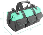 Women Garden Tools Bag 16inch Wide Mouth Tool Bag with Molded Base and Plastic-Padded, Inside Pockets for Tool Storage and Organization,600D polyester fabric (Teal color) - Image 6
