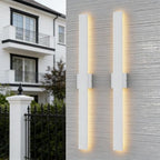 Aipsun 31.5" LED Outdoor White Wall Sconce, Modern Exterior Light Fixtures - Image 2