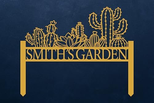 Customized Cactus Metal Garden Sign with Stakes, Garden Decoration Metal Sign, Personalized Gardener Family Name Sign, Cactus Yard Decor, Patio Decorative, Lawn Art, Farmhouse Garden, New Home Gift - Image 7