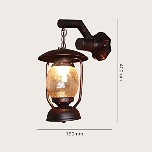 Rustic Chandelier Vintage Industrial Style Metal Lantern Light Creative Aisle Balcony Loft Kerosene Lamp Iron Wall Sconce Vintage Wall Lights Coal Oil Lamp with Glass Shade Lights Fixture E27 - Image 7