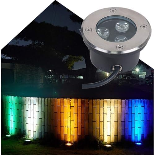 3W Underground Light LED, LED Ultra-Thin Underground Light, Ground Light Spotlight Outdoor Waterproof Embedded Low Voltage Garden Floor Light Landscape Square Patio(Red,3W-220V) - Image 5
