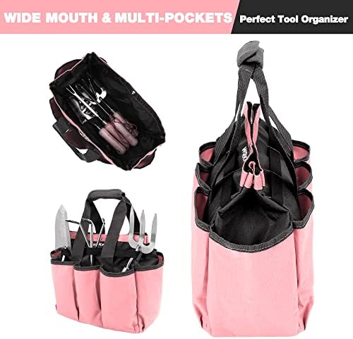 WORKPRO Garden Bag and FLISSA Folding Pocket Knife, Garden Tool Tote Storage Bag with 8 Pockets, Tactical Knife with Liner Lock - Image 3