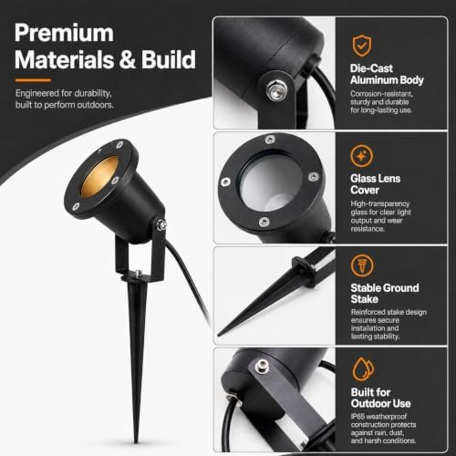 5W Ground Stake Spotlight, Adjustable Outdoor Landscape Lighting - Image 5