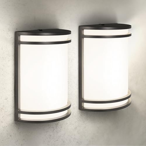 ASD LED Outdoor Wall Sconce, Bronze 120-277V 3000K 4000K 5000K ETL 2 Pack by ASDLightingCorporation