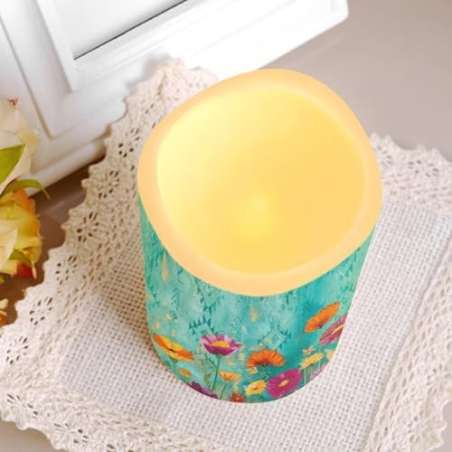 Flower LED Flameless Candles with Realistic Dancing Flame Waterproof Battery Operated with Remote & Timer (4 Pack,) Outdoor & Indoor Decor Housewarming Gifts - Image 6