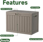 EasyUp 45 Gallon Waterproof Outdoor Storage Box UV Resistant Deck Box - Image 3