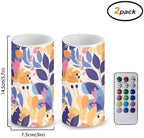 Eucalyptus Leaves Flameless Candles Colorful Battery Operated LED Candles with Color Changing Timer Remote Control Plastic Pillar Lights for Home Party Decor - Image 4