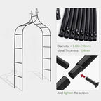 Thick Gothic Pointed Metal Garden Arch Rust-Proof for Climbing Vines Roses - Image 3