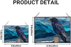 Raven Sitting on Frosted Fencepost Rectangular Stained Glass Suncatcher – Hanging Window Panel with Animal & Nature Scene – Vibrant Glass Art Gift for Wildlife, Fantasy, Nature Lovers h4ByMG - Image 4