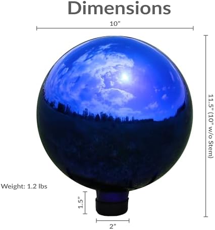 Sunnydaze 10" Handblown Glass Gazing Ball for Garden, Indoor or Outdoor Use - Image 6