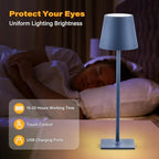 CHLORANTHUS 2 Pack Cordless Table Lamps, 3 Colors Stepless Dimming, 5000mAh Rechargeable Battery LED Desk Lamp for Bedroom/Couple Dinner/Desk/Cafe/Dining Room/Terrace - Image 4