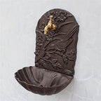 Rustic Cast Iron Wall Mounted Hand Sink with Birds On Flower Branch Signs On European Home Garden Decor Metal Wash Basin Stand Wall Water Fountain - Image 5