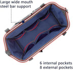 Women Garden Tools Bag 16inch Wide Mouth Tool Bag with Molded Base and Plastic-Padded, Inside Pockets for Tool Storage and Organization,600D polyester fabric (Teal color) - Image 4