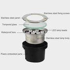 Recessed Underwater Light - Submersible RGB Light, 12V/220V with Remote Control Spotlights, IP68 Waterproof Stainless Steel Pond Lighting, Underwater Landscape Decorative(9w(220V)) - Image 5