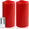 NURADA 8" x 4" Large Outdoor Flameless Candles - Waterproof LED Pillar Flickering Candle Battery Operated with Timer Remote Control for Patio Porch Christmas Decor - 2 Pack Red by NURADA