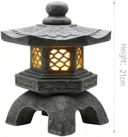 Solar Pagoda Garden Statue Lantern, Resin Landscape Path Light - Image 2
