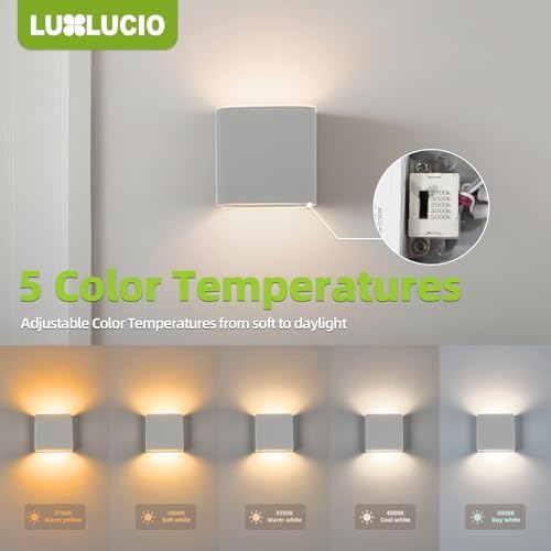 Bright Silver Up and Down Wall Sconce, 18W Dimmable 5%-100%, 5CCT 2700K-5000K Modern Wall Light, CRI90+, 120V-277V ETL FCC Certified, Indoor Outdoor Porch Living Room Wall Lamp - Image 3