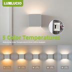 Bright Silver Up and Down Wall Sconce, 18W Dimmable 5%-100%, 5CCT 2700K-5000K Modern Wall Light, CRI90+, 120V-277V ETL FCC Certified, Indoor Outdoor Porch Living Room Wall Lamp - Image 3