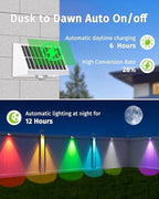 Solar Fence Lights Outdoor Waterproof Warm & Cool White & RGB（12Pack White） - Image 3