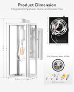 VIANIS White Outdoor Lighting Fixtures, Dusk to Dawn Outdoor Lighting, Exterior Light Fixture Wall Mount for House, Anti-Rust Aluminium Porch Lights Outdoor for Patio, Entryway - Image 7