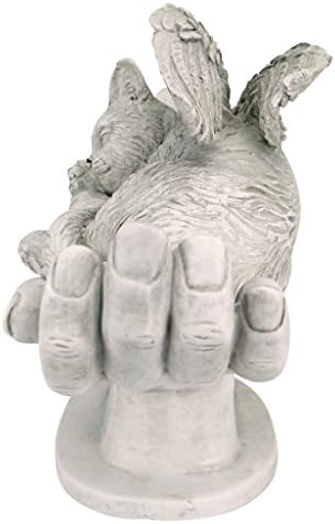 Design Toscano KY69909 in His Hands Cat Pet Grave Memorial Outdoor Garden Statue Monument, 15 inches wide, 12 inches tall, Handcast Polyresin, Antique Stone Finish - Image 6