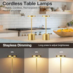 Cordless Rechargeable Table Lamp, 4000mAh Battery Operated, Light Gold, 2 - Image 2