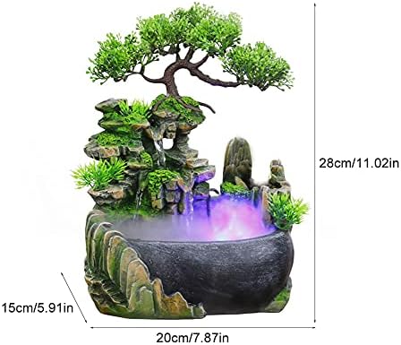 Rockery Stream Tabletop Fountain, Zen Meditation Indoor Waterfall Feature with Automatic Pump and Switch, Desktop Fountain for Home Office Bedroom Decoration(US regulations Include Fog) - Image 2