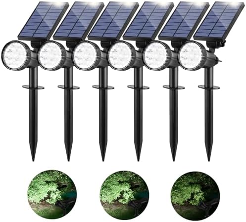 800 Lumens Solar Powered Spot Lights Outdoor (Daylight White, 6-Pack) by BestChoiceforYourLife