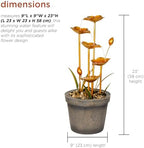 Alpine Corporation ZDQ106 Indoor Tiered Flower Water Fountain with LED Light, 23 Inches Tall, Copper - Image 3