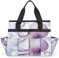 Watercolor Octopus Garden Tool Bag Organizer Heavy Duty Ocean Gardening Tote Bag with 10 Pockets for Women Men Gardening Gifts by Home