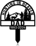 Personalized Hunter Grave Marker White-Tailed Deer Dad Hunter Memorial Garden Stake 8-24 inch Hunter Dad Loss Gift, Hunter Memorial Gift Loss of Loved One (White-Tailed Deer Dad Hunter) by Linktee