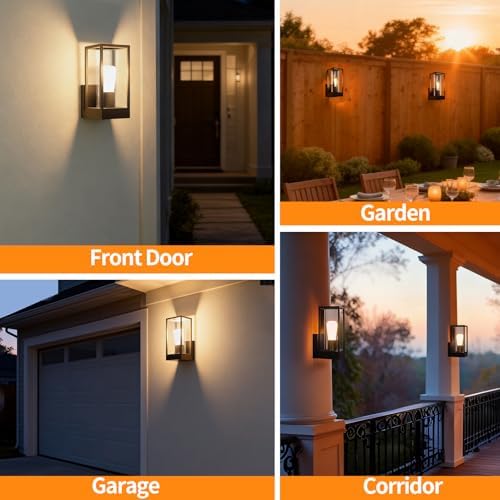 Outdoor Light Wall Mount, Black Exterior Light Fixture - Image 4