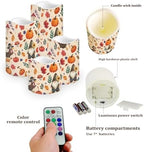 Fall Punpkin Maple Flameless Candles with Timer and Remote Battery Operated LED Candles Color Changing Thanksgiving Day Party Pillar Candles Bulk Fake Candles for Festival Home Decor - Image 3
