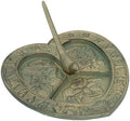 AB Tools Bird Heart Sundial Ornament Cast Iron Garden Yard Feature Statue Clock Metal by Unknown