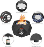 14" Modern Gas Fire Pit Bottom-Mounted for Table with Umbrella Hole, FP003 - Image 5