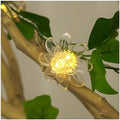 Artificial Flower Vine String Lights With Green Leaves Decor|Led Copper Wire Fairy Lights|Romantic Artificial Plants Ambiance Lamps For Party Christmas Bedroom,B-Warm White,2m(6.5ft)-20LED-Solar by CAKERS