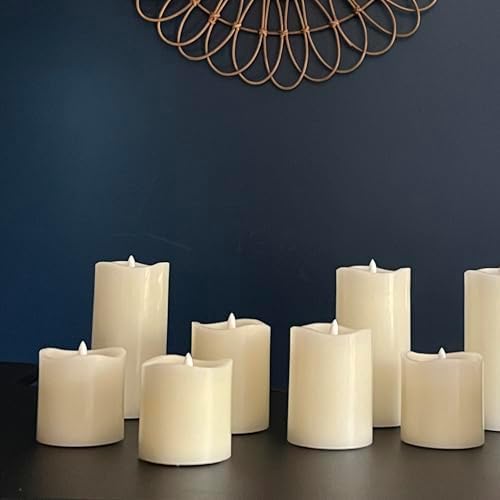 Stonebriar LED Pillar Candles — Remote & Timer, Real Wax Flameless Candles for Home Décor, Weddings & Events, Pack of 6, Ivory, 3" x 8" - Image 5