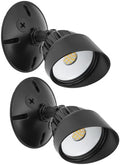 Maxxima LED Black Outdoor Flood Security Wall Light 800 Lumens 3000K 2 Pack by MaxximaLEDLighting
