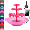 3.5W Solar Fountain Pump for Bird Bath, 3-Tier Red Solar Water Pump with 8 LED Lights, 32.8FT Power Cord and Adapter Included, Dual-Powered for 24/7 Use for Garden, Pond, Pool, Fish Tank and Lawn by Unknown