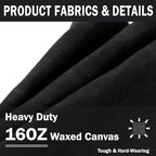 Tool Organizer Bag | 1 Large Pocket Storage Pouch & 2 Side Pockets & Canvas Handle, Heavy Duty 16oz Waxed Canvas Tote Bag, Reusable Tool Carrier for Hand Tools - 11.5"L x 6"W x 7.5"H - Black - Image 3