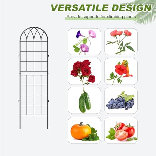 DoCred 4 Pack Garden Trellis for Climbing Plants, 59 Inch Metal Trellis - Image 3