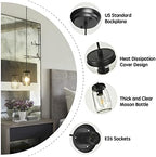 Glass Mason Jar Light Fixtures, 1-Light Kitchen Island Lighting, Farmhouse Pendant Lights Kitchen Island, Adjustable Black Hanging Lights for Kitchen Over Sink Dining Room - Image 6