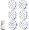 Submersible LED Lights with Remote Underwater Pool Light IP68 Magnet 13 LED Bright Lamp RGB for Pond/Pool/Aquarium(6 Light 1 Controller,8.5CM) by Unknown