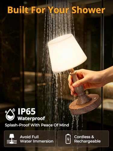 Yochoice IP65 Waterproof Shower Lamp, Rechargeable Cordless Bathroom Lamp - Image 2