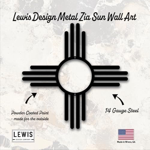 Zia Sun Metal Powder Coated Sign (26" x 26", Black) - Image 2