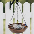 13" Metal Hanging Bird Bath with Chains and Hook - Image 6