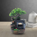 Rockery Tabletop Fountain, Chinese Feng Shui Waterfall Desktop Water Fountain Decor with LED Light, Rockery Tabletop Decoration with Windmills, Plant for Office, Home, Bedroom Desk Decoration by Unknown