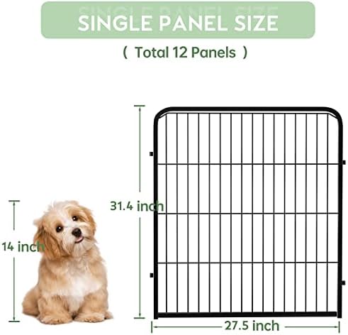 Decorative Garden Fence 12 Pack for Dogs 32in (H) x 28ft (L) with Lock,Metal Wire Fencing Border Animal Barrier,Flower Bed Border for Landscape Patio Yard Outdoor - Image 3