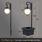 Solar Lamp Post Light with Planter and Globe Shade - Image 5